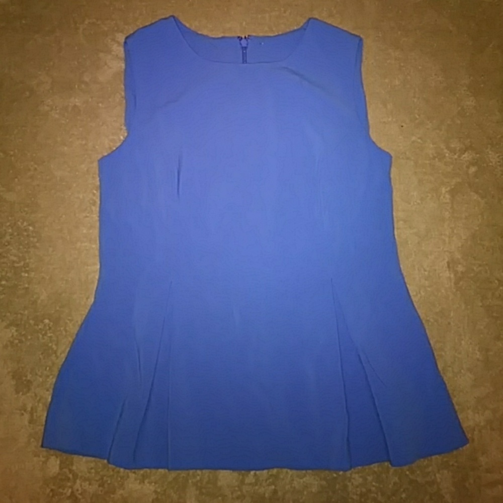 Blue pleated blouse